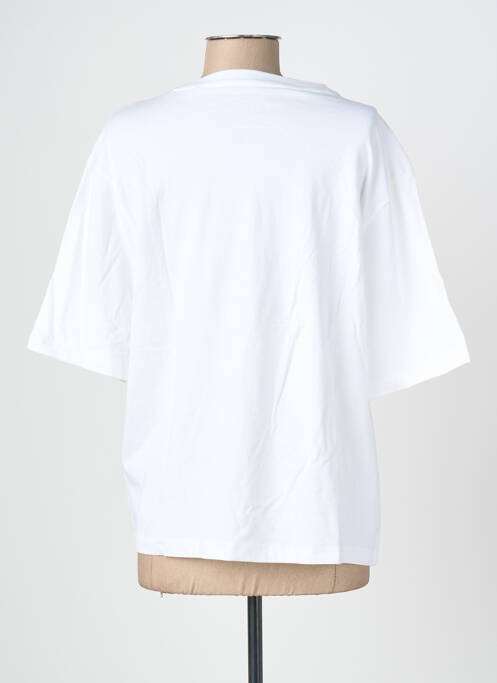 Tricou croială dreaptă mâneci scurte alb ROSE GARDEN femme