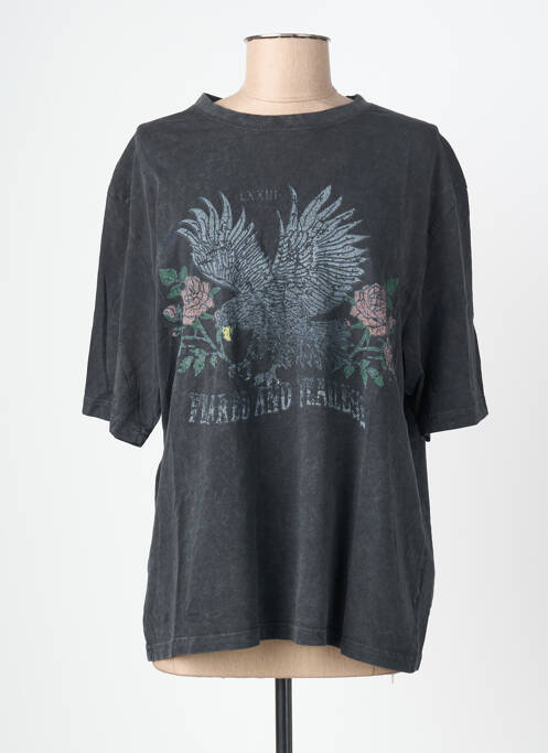 Tricou imprimeu fantezie mâneci scurte gri ROSE GARDEN femme