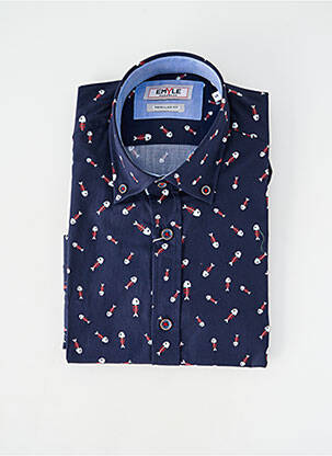 Cămașă cu mâneci lungi manșete cu nasturi albastru EMYLE homme