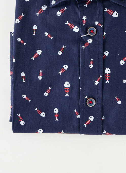 Cămașă cu mâneci lungi manșete cu nasturi albastru EMYLE homme