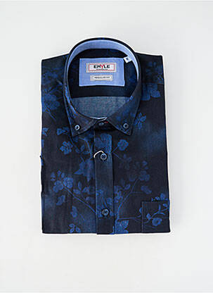 Cămașă cu mâneci lungi manșete cu nasturi albastru EMYLE homme