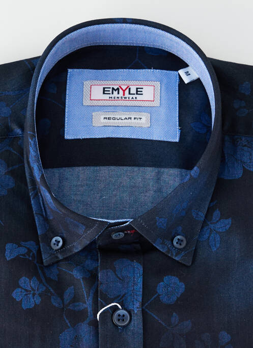 Cămașă cu mâneci lungi manșete cu nasturi albastru EMYLE homme