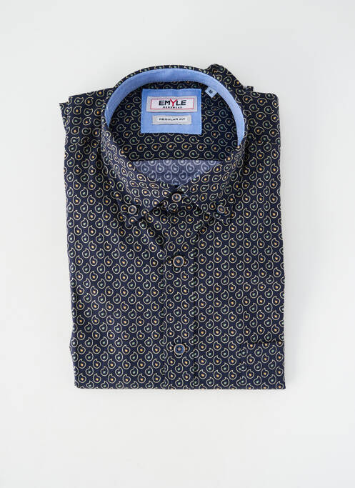 Cămașă cu mâneci lungi manșete cu nasturi negru EMYLE homme