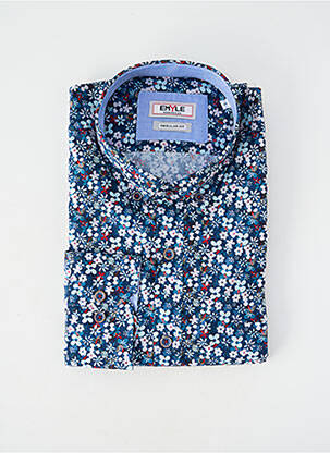 Cămașă cu mâneci lungi manșete cu nasturi albastru EMYLE homme