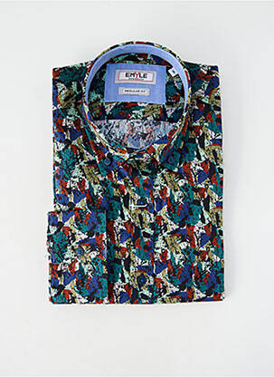 Cămașă cu mâneci lungi manșete cu nasturi albastru EMYLE homme