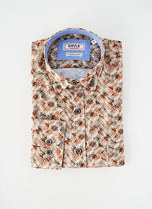 Cămașă cu mâneci lungi manșete cu nasturi maro EMYLE homme