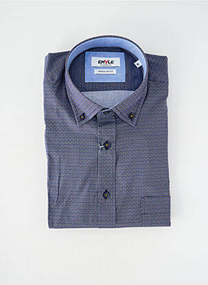 Cămașă cu mâneci lungi manșete cu nasturi albastru EMYLE homme
