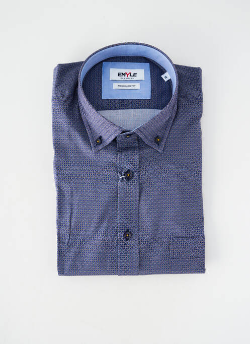 Cămașă cu mâneci lungi manșete cu nasturi albastru EMYLE homme