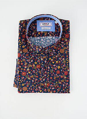 Cămașă cu mâneci lungi manșete cu nasturi albastru EMYLE homme