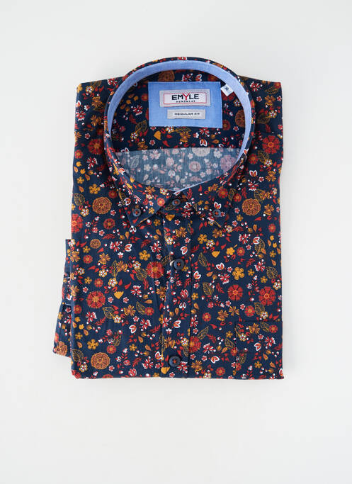 Cămașă cu mâneci lungi manșete cu nasturi albastru EMYLE homme