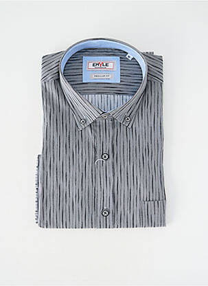 Cămașă cu mâneci lungi imprimeu dungi gri EMYLE homme