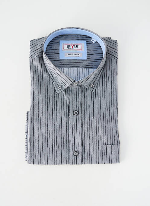 Cămașă cu mâneci lungi imprimeu dungi gri EMYLE homme