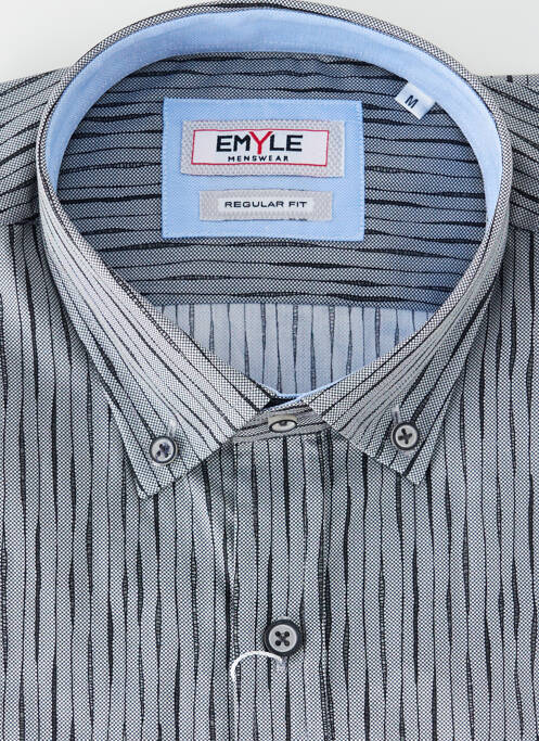 Cămașă cu mâneci lungi imprimeu dungi gri EMYLE homme