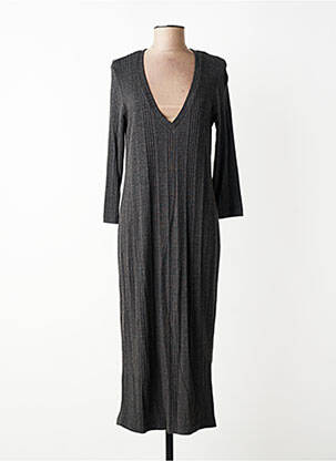 Rochie lungă mâneci lungi mâneci lungi gri MAT. femeie