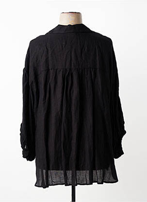Bluză țesătură poplin mâneci lungi negru MAT. femeie