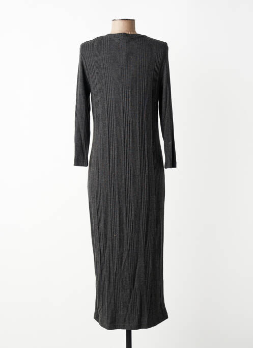 Rochie lungă croială cambrată mâneci lungi gri MAT. femme