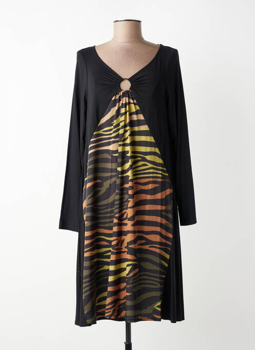 Rochie midi croială fluidă mâneci lungi negru AN II VITO femme