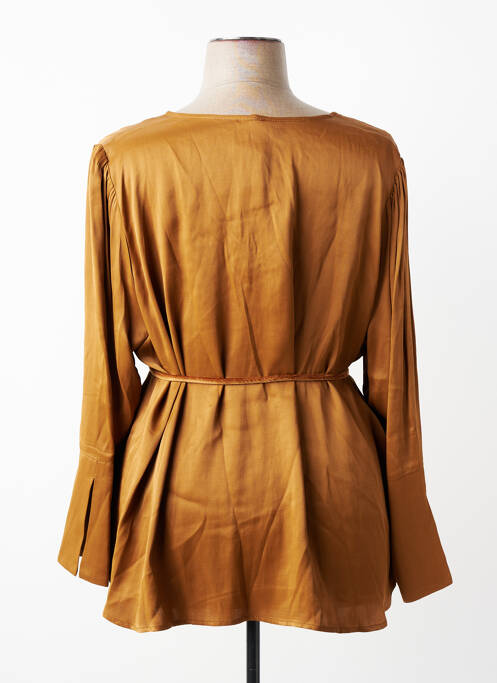 Top croială fluidă mâneci lungi maro MAT. femme