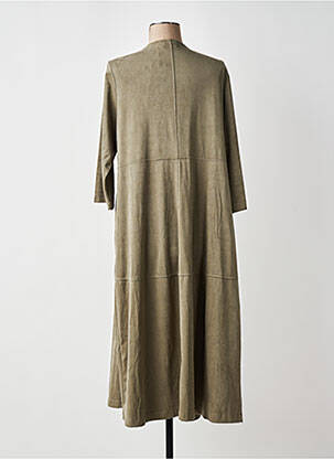 Rochie lungă mâneci 3/4 verde YESTA femeie