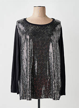 Top croială fluidă mâneci lungi negru SOPHIA femeie