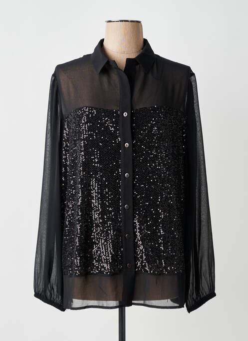 Cămașă țesătură crep mâneci lungi negru AN II VITO femme