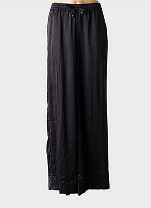 Pantalon drept talie elastică negru MAT. femeie