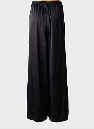 Pantalon drept talie elastică negru MAT. femeie