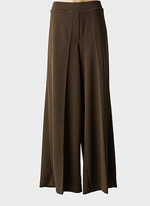 Pantalon evazat talie elastică verde MAT. femeie