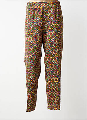 Pantalon drept talie elastică maro MAT. femeie