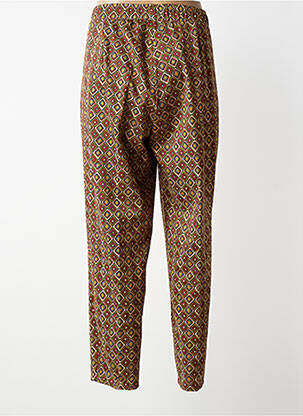 Pantalon drept talie elastică maro MAT. femeie