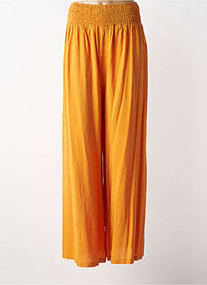 Pantalon larg talie elastică galben MAT. femme