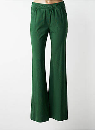 Pantalon evazat talie elastică verde MAT. femeie