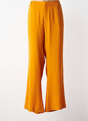 Pantalon evazat talie elastică galben MAT. femeie