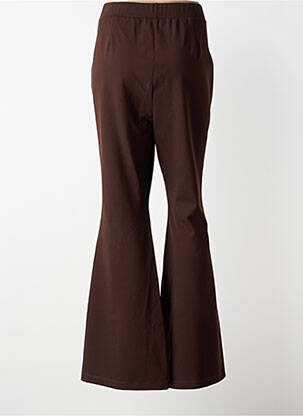 Pantalon evazat talie elastică maro MAT. femeie