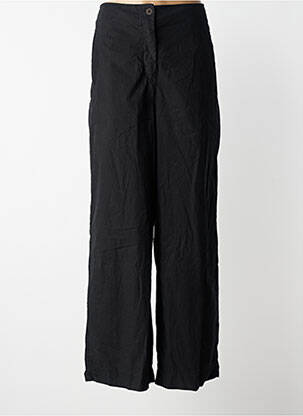 Pantalon drept închidere cu fermoar sub clapetă cu nasturi negru YELLOW LABEL femeie