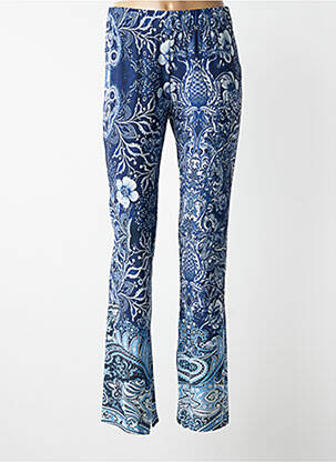 Pantalon evazat talie elastică albastru MAT. femeie
