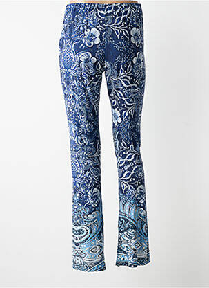 Pantalon evazat talie elastică albastru MAT. femeie