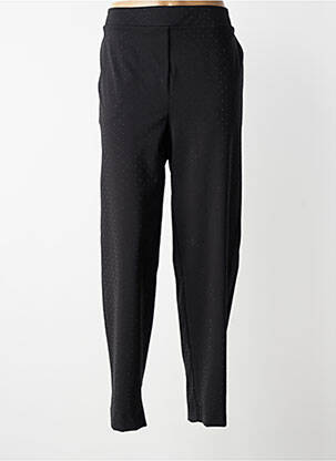 Pantalon drept talie elastică negru MAT. femeie
