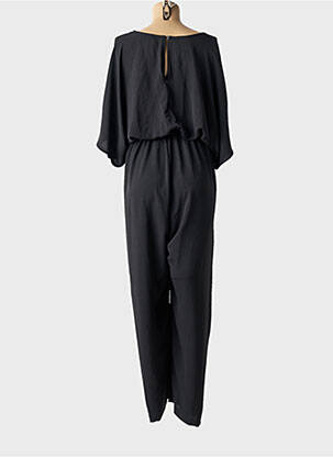 Salopetă-pantalon închidere cu fermoar la spate mâneci 3/4 negru MAT. femeie