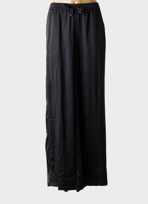 Pantalon drept talie elastică negru MAT. femme
