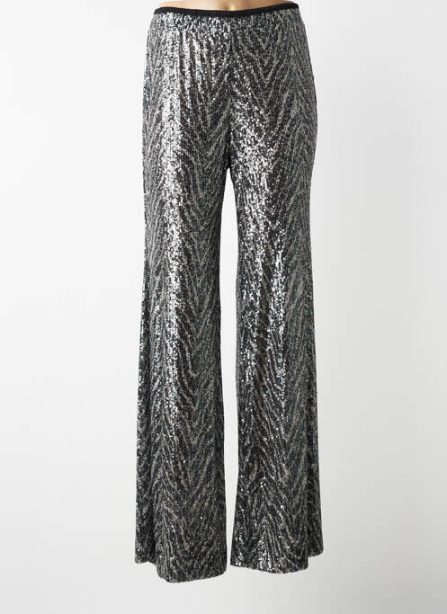 Pantalon evazat talie elastică argintiu MAT. femme