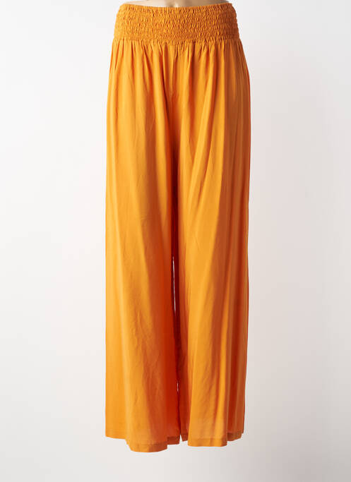Pantalon larg talie elastică galben MAT. femme