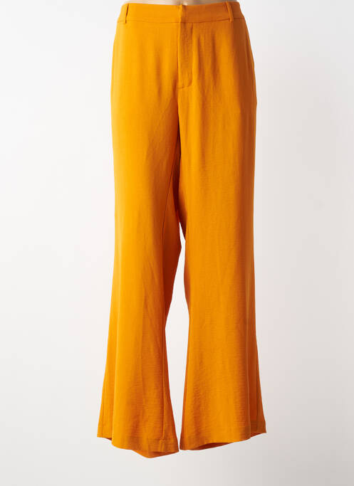 Pantalon evazat talie elastică galben MAT. femme