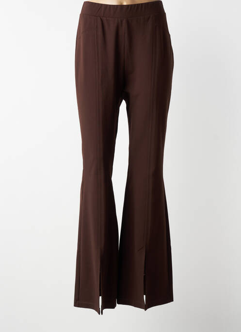 Pantalon evazat talie elastică maro MAT. femme