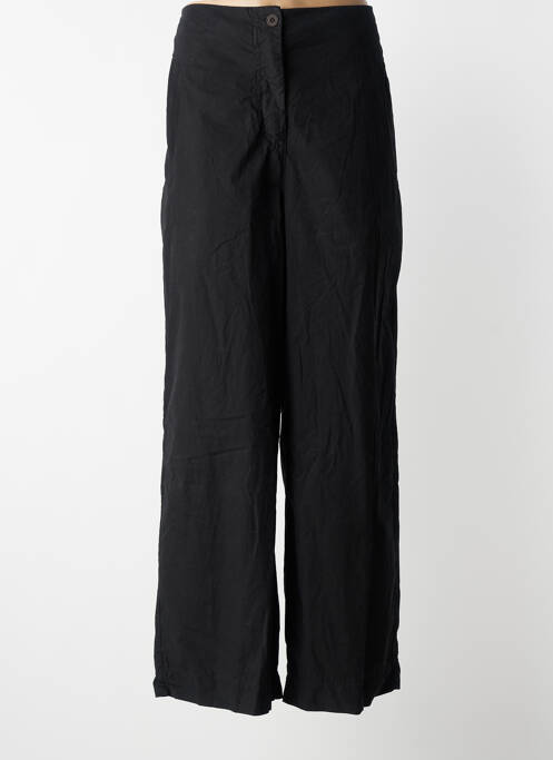 Pantalon drept închidere cu fermoar sub clapetă cu nasturi negru YELLOW LABEL femme