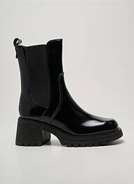 Botine/ghete țesătură satinată toc de 4 la 6 cm negru CASTA femme