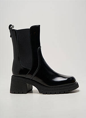Botine/ghete țesătură satinată toc de 4 la 6 cm negru CASTA femme
