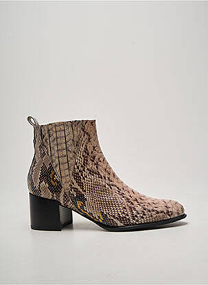 Botine/ghete vârf ascuțit toc de 4 la 6 cm bej FUGITIVE BY FRANCESCO ROSSI femme