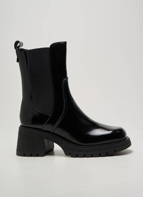 Botine/ghete țesătură satinată toc de 4 la 6 cm negru CASTA femme
