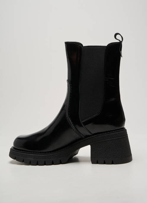 Botine/ghete țesătură satinată toc de 4 la 6 cm negru CASTA femme